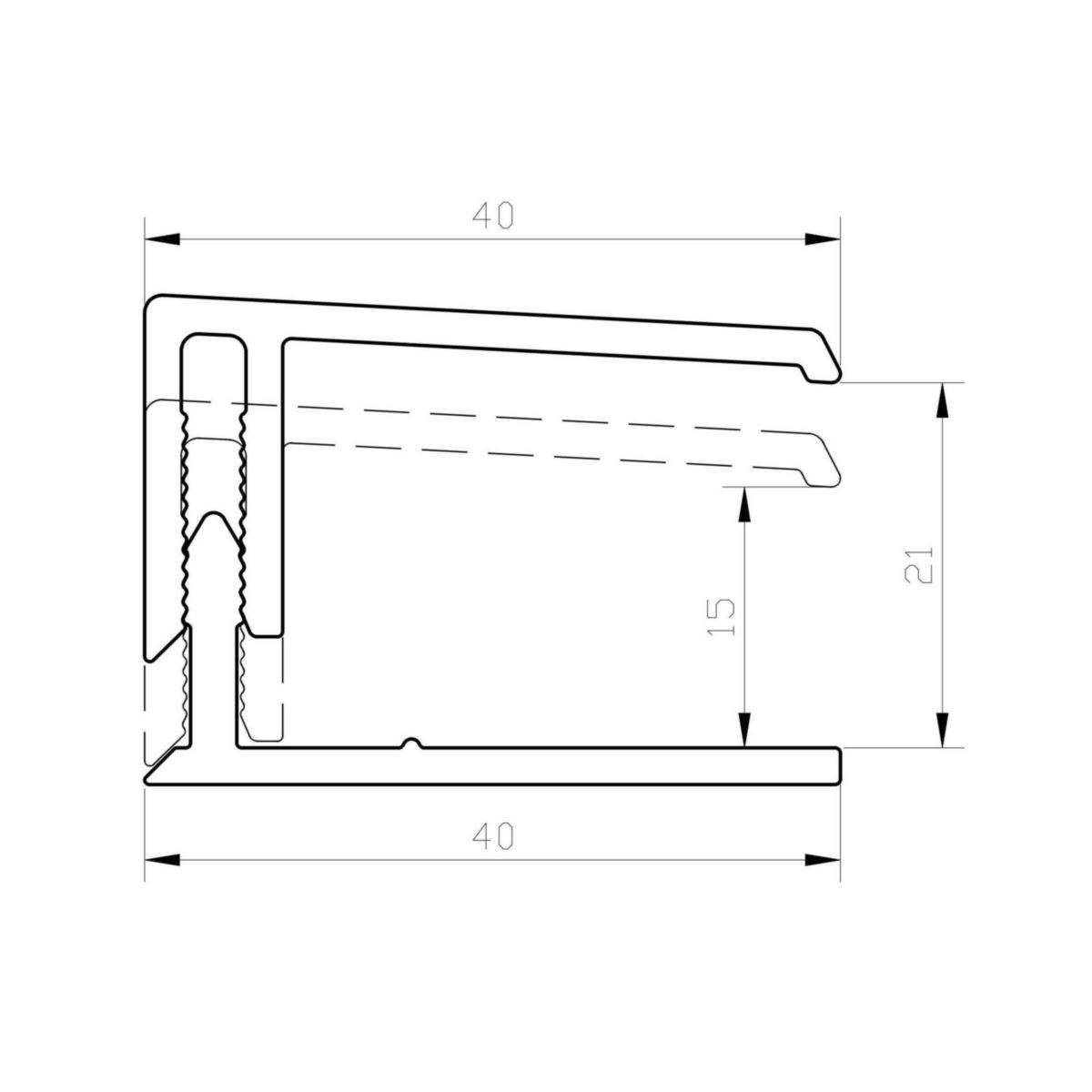 Bordure U PRO clipsable anthracite longueur 3m Réf: FC301E3SLG