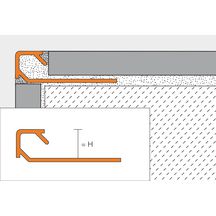 Profilé de finition Schlüter Quadec ACG épaisseur 10mm en aluminium naturel anodisé brillant 2,50m Q100ACG