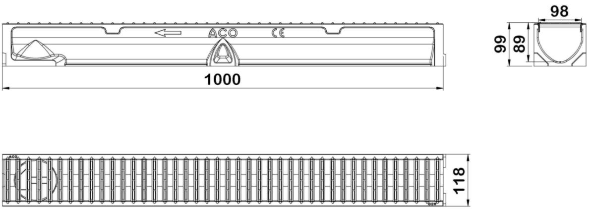 ACO SELF 100 H95 100 cm-GR PASS GALVA A15 (DSELF)