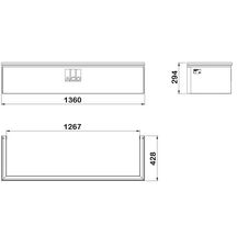 Réhausse fixe en polypropylène avec armature en acier longueur 1267 mm largeur 428 mm hauteur 294 mm et kit de montage piéton