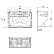 Cour anglaise à grille caillebotis maille 30x30 mm - usage piéton - 80x60x40 cm