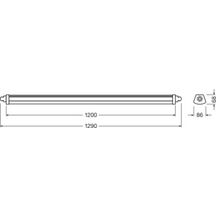 Luminaire LED étanche DP Compact 1200 - 44 W - 4000 K - IP66 - gris