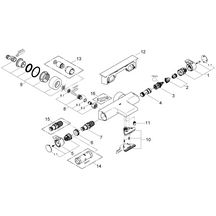 Mitigeur thermostatique bain-douche GROTHERM 2000 C3, NF, C3/E1, avec tablette, chromé réf. 34467001