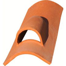 Tuile chatière pour couverture canal ventilation 25 cm² terre cuite rose L. 400 mm