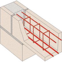 Amature de linteau 4 filants dimension 8 cmx12 cm 2HA10 inférieur 2HA5 supérieur espacement des cades 12 cm HA5 longueur 6m réf LFR8 x 12