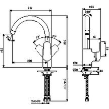 Mitigeur évier Okyris bec tube ht c3 chrome réf. D0580AA