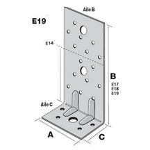 Équerre renforcée E17 - acier galvanisé - 75x150x50 mm - ép. 2 mm