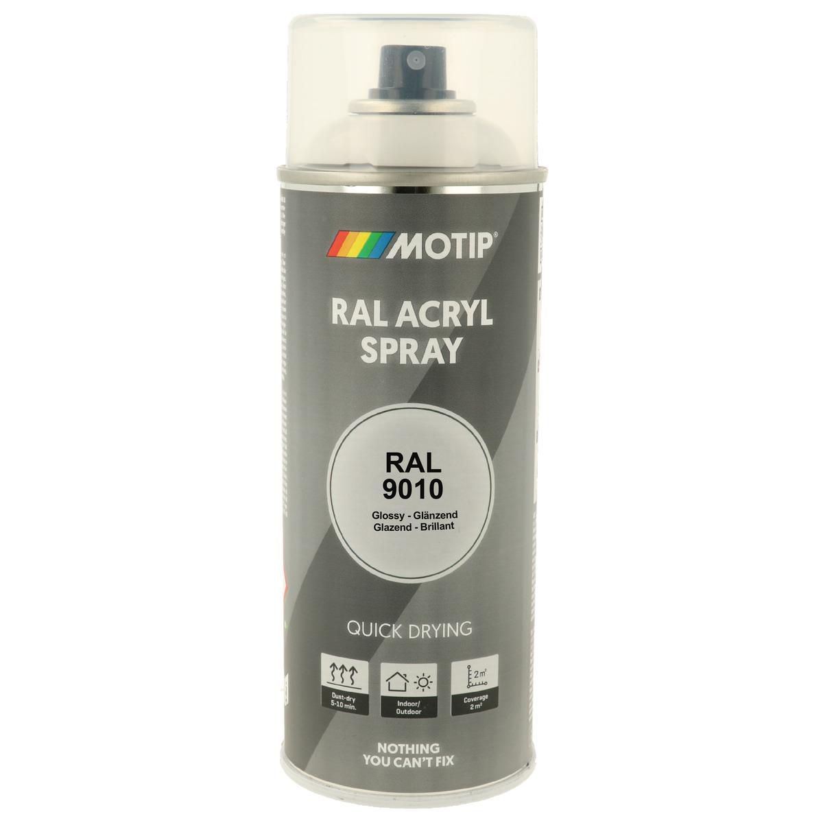 Peinture acrylique - blanc brillant - aérosol de 400 ml