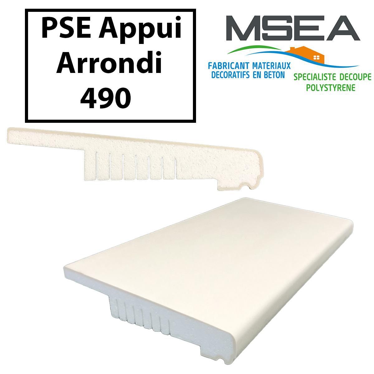 Appui PSE haute densité MSEA 1500 mm profondeur  490 mm pour Isolation Thermique par l'Exterieure