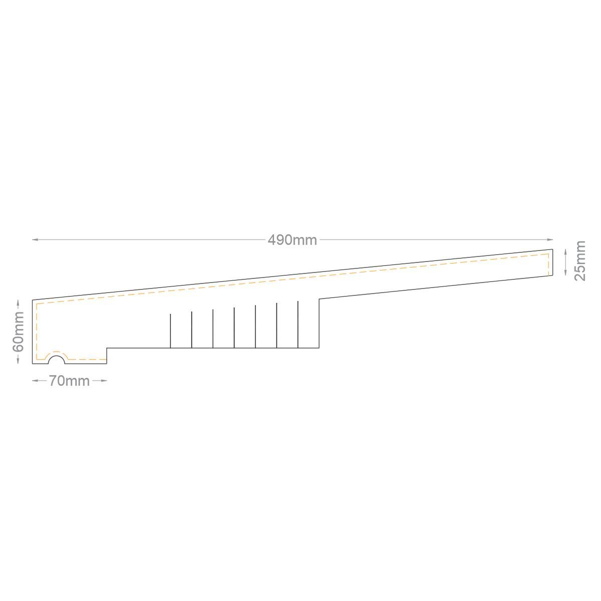 Appui de fenêtre en PSE pour ITE sous enduit - carré - ton pierre - 1000x490 mm