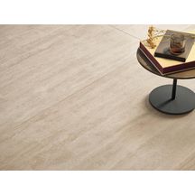 Carrelage sol intérieur grès cérame Prestigio Travertino - travertino beige soft rectifié - 75x150 cm - ép. 9 mm