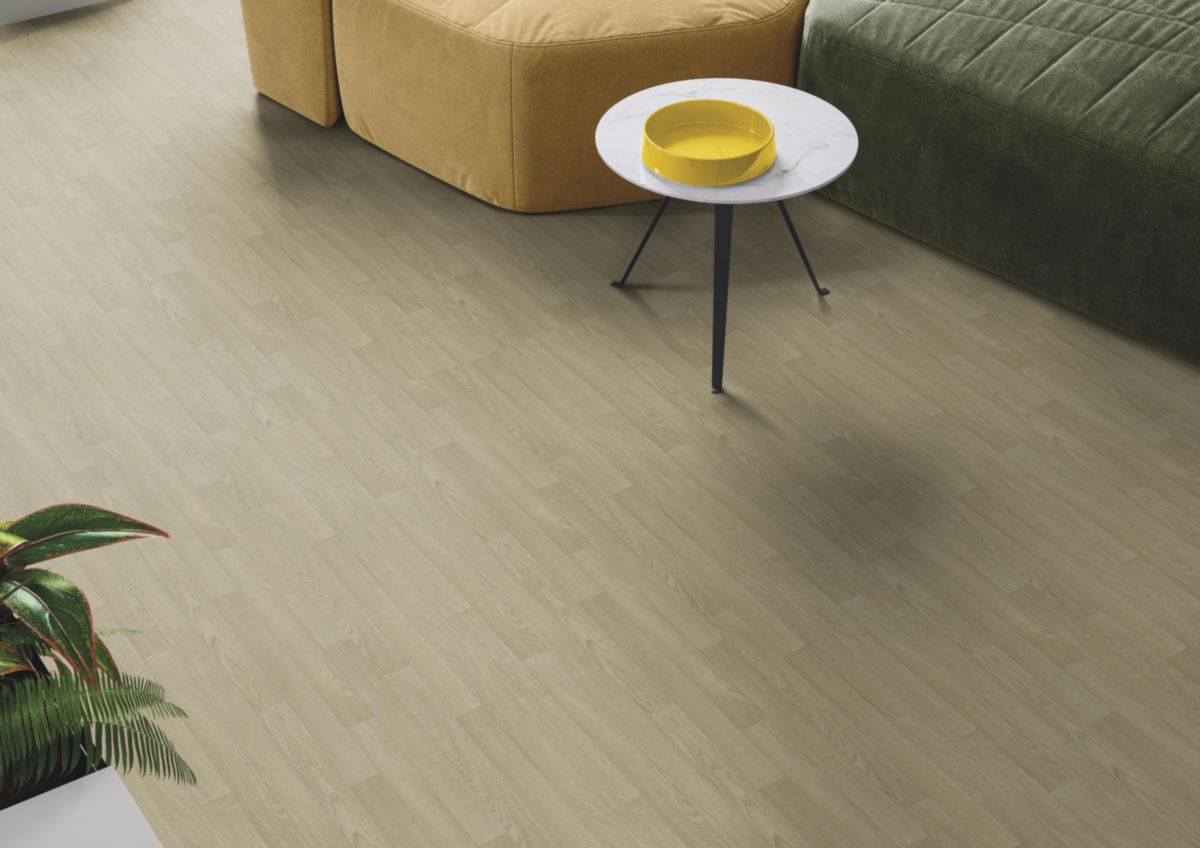 Sol vinyle à la coupe Gerflor compact taralay initial compact 33 classé u3p3 0636 esterel blond largeur 2 mètres minimum de commande 2 m2 716113636