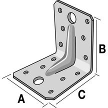 Equerre mixte renforcée - 55x70x70 mm - ép. 2 mm