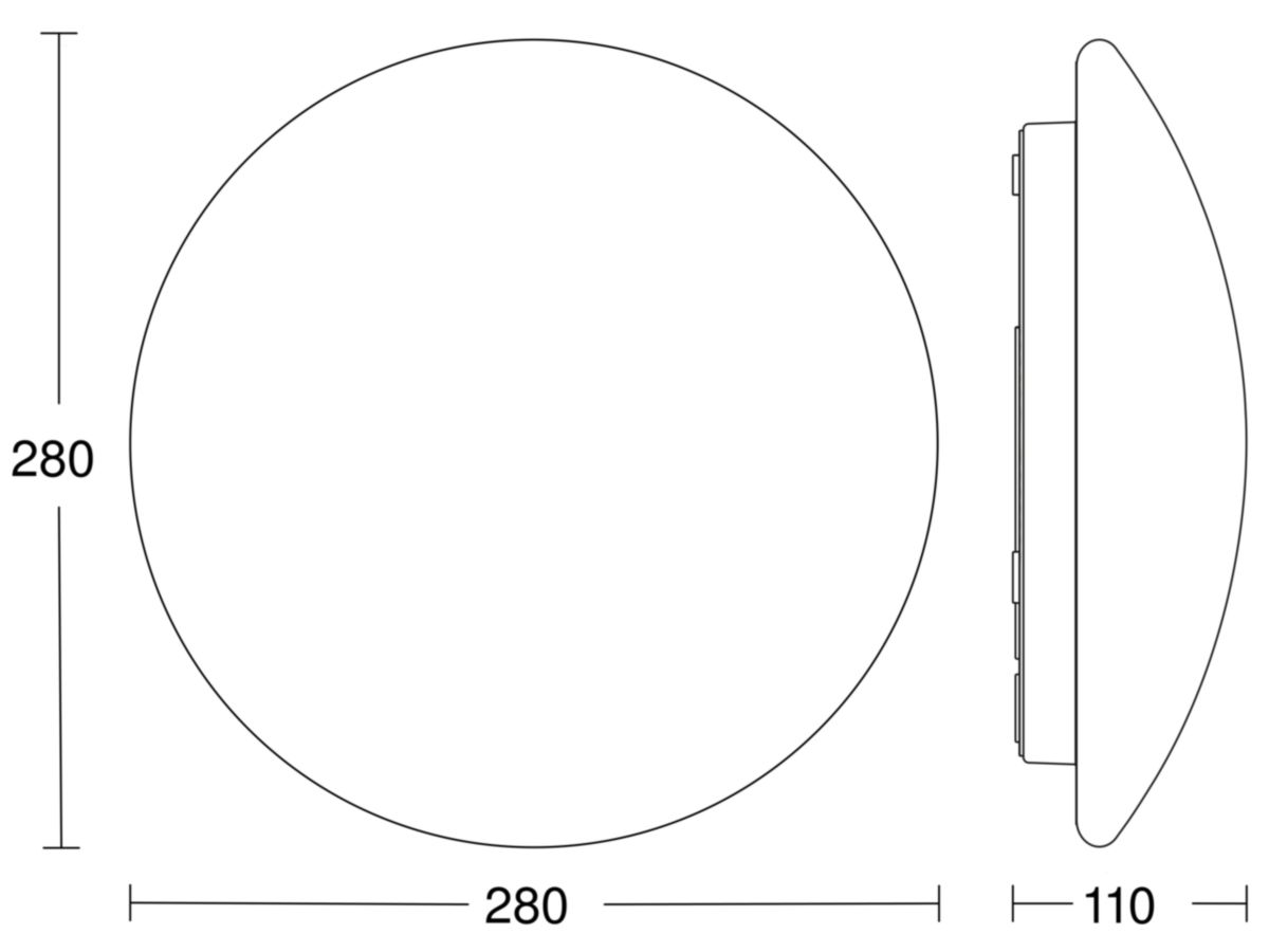 Plafonnier + détecteur de mouvement RS Pro Led P1 - 9,5W - 1010 lm - 4000 K - Ø 280 mm - H. 110 mm