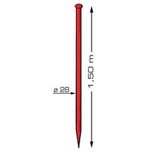 Piquet d'implantation simple Altrad - acier peint - L 1,50 m - Ø 28 mm