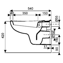 Cuvette indépendante suspendue COLLECTIVITES assise ergonomique sans trou d'abattant blanc réf. 391500000