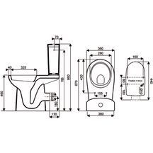 Pack WC surélevé sur pied Concerto 2 - 36x67x86 cm