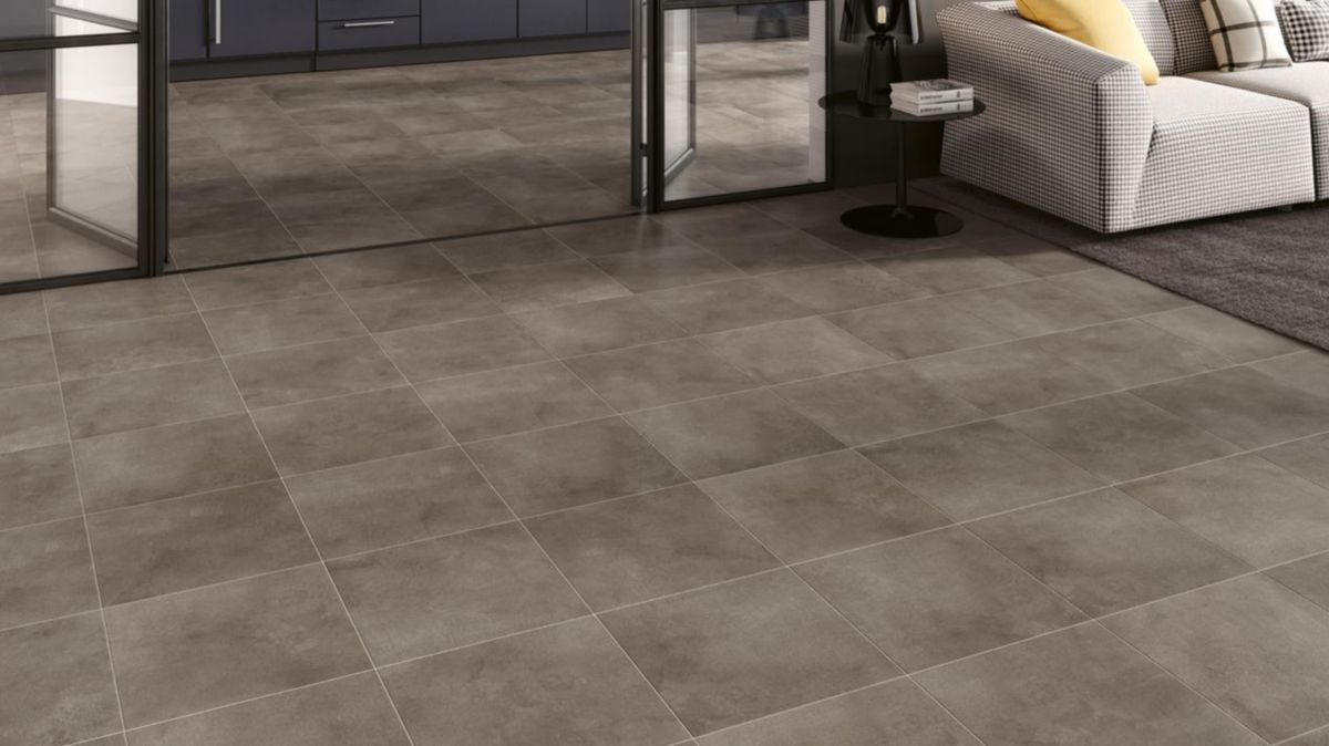 Carrelage intérieur grès émaillé Vogue - gris mat - 44,7x44,7 cm