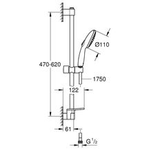 Ensemble de douche 2 jets 8l avec barre 600 mm et tablette Tempesta 110 Chromé Réf. 26638003