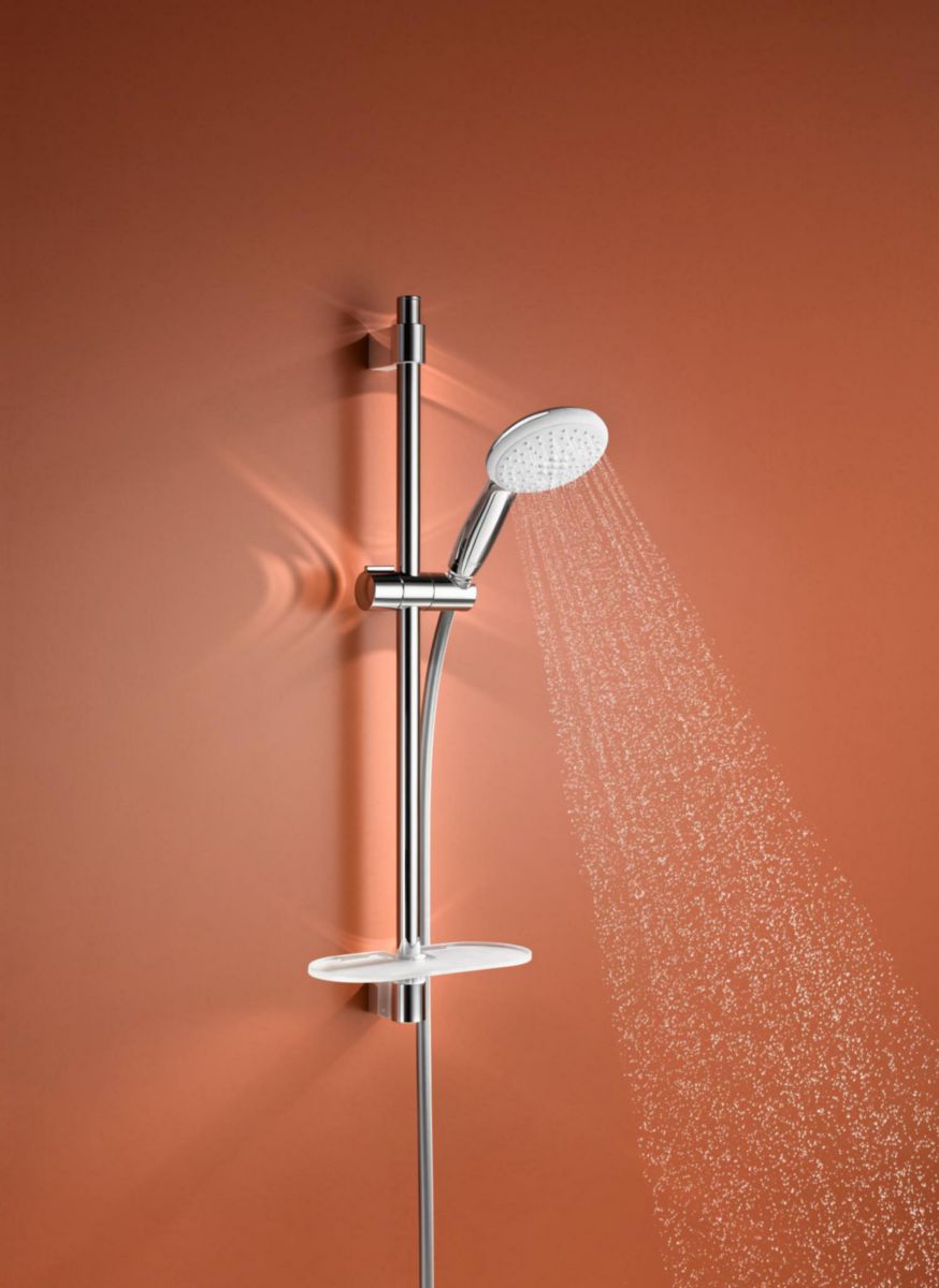 Ensemble de douche 2 jets 8l avec barre 600 mm et tablette Tempesta 110 Chromé Réf. 26638003