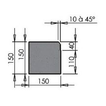 Bordure en béton type T2 basse longueur 25cm gris Réf. 520029