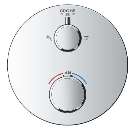 Mitigeur thermostatique douche 2 sorties avec inverseur Grohtherm Chromé 24076000