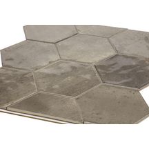 Carrelage hexagonal Loft - grès cérame émaillé - expresso brown brillant - 17,3x15 cm