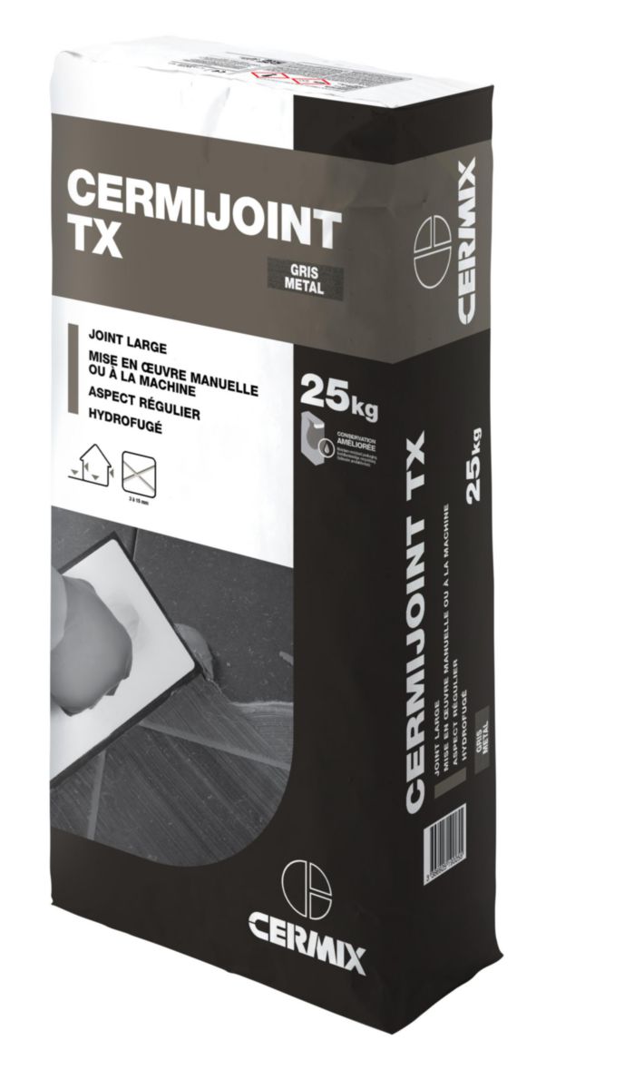 Mortier joint Cermijoint TX gris métal sac de 25kg 0000026501