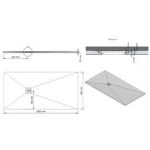 Receveur Alterna Daily'O 180x90cm ardoise blanc