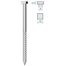Tirefond à bourrer tête carrée galvanisé 8x120mm sachet de 100