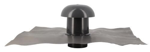 Chapeau de ventilation à collerette d'étanchéité CD6 - PVC gris ardoise - Ø 63 mm - collerette 370x250 mm