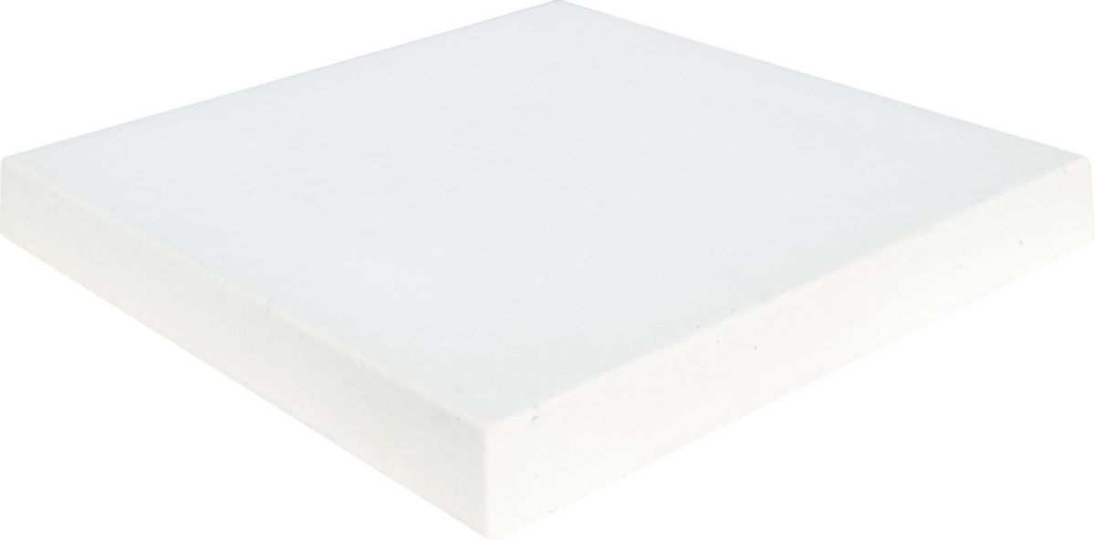 Chapeau de pilier plat Pierre Lisse - blanc tradition - 40x40x4,5 cm