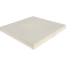 Chapeau de pilier plat Pierre Lisse - ton crème - 50x50x4,5 cm