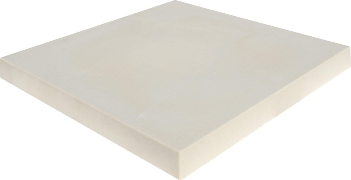 Chapeau de pilier plat Pierre Lisse - ton crème - 50x50x4,5 cm