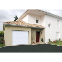 Porte de garage sectionnelle ISO45 L 2375 x H 2000mm monobloc sans nervure satin white sans verrouillage