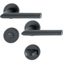 Garniture sur rosace pour porte intérieure Stockholm - serrure à condamnation - aluminium noir mat F9714M