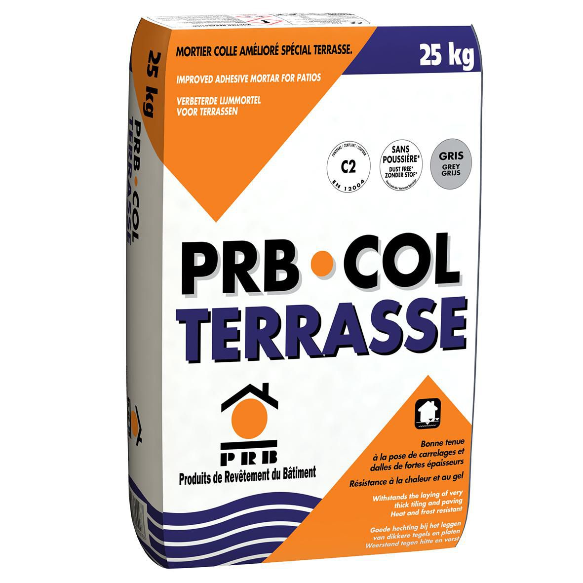 Mortier colle amélioré spécial terrasse COL TERRASSE - gris - sac de 25 kg