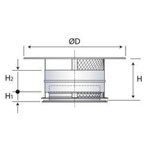 Chapeau aspirateur INOX-INOX , diamètre 230 mm , noir profond (RAL 9005) Réf. CAI 230 / 31230037