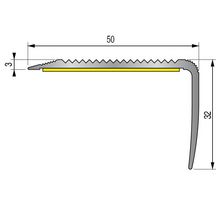 Nez de Marche 44VA Aluminium anodisé naturel Adhésivé 3m / 50x32mm