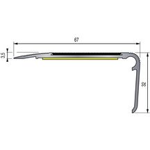 Nez de Marche 2CBIS Aluminium anodisé naturel adhésivé 3m / 67x32mm Réf. 2687000 00