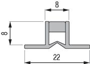 Joint de fractionnement PVC - à coller - gris - 8x8x22 mm - L. 2,50 m