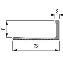 Arrêt de cornière - aluminium - teinte naturelle - pour revêtement ép. 8 mm - L. 2,5 m