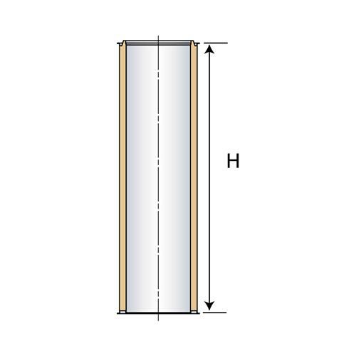 Élément droit pour conduit de cheminée Inox-Galva - Ø 230 mm - L. 1 m