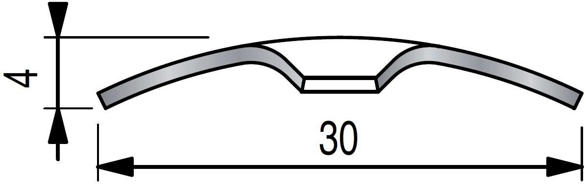 Seuil de porte à visser Classic extra-plat laiton poli 30x830mm