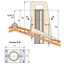 Sortie de toit crépie Provence diamètre 230 mm pente 30/36,6% Poujoulat a enduire ref 11230001