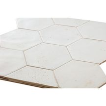 Carrelage hexagonal Loft - grès cérame émaillé - latte white mat - 17,3x15x0,8 cm