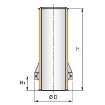 Sortie de toit Inox inox STI50-70S180DOM non peint pente 50 à 70 % conduit diamètre 180 mm H. 800 mm ref 31180752