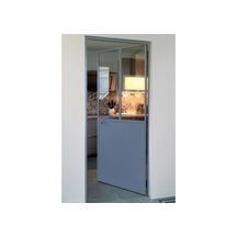 Porte verrière acier battante H 2040 X 830 - avec soubassement tôlé H 990 - 2 vitrages - verre feuilleté 33/2 de 6 mm clair - thermolaquée RAL GRIS 7016 satiné