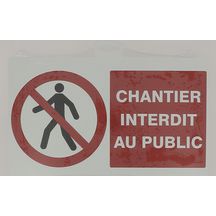 Panneau de chantier "Interdit au public" - 330x200 mm