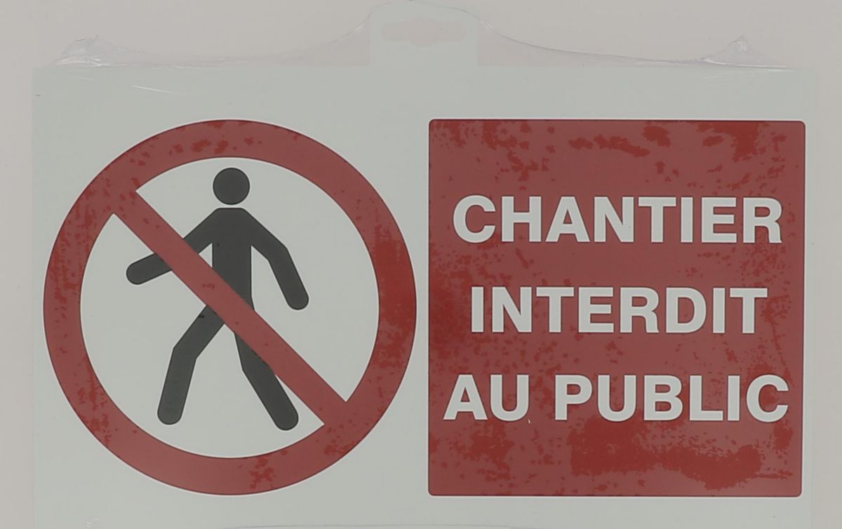 Panneau de chantier "Interdit au public" - 330x200 mm